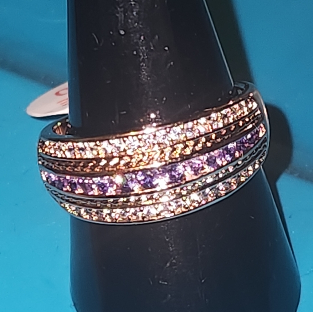 Bomb Party Ring size 10 rbp#7023 Charming Grace Amethyst Cubic Zirconia NWT